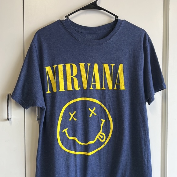 Nirvana band shirt. Soft, blue and yellow size large. Preowned good condition. - Picture 3 of 3